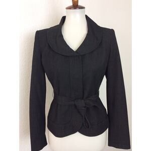Anne Klein Petite Vintage Belted Blazer Single Breast Black